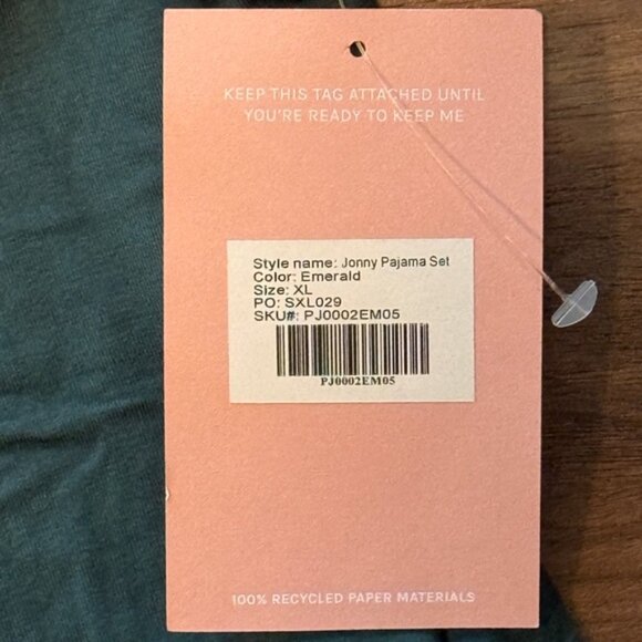 Birdy Grey Johnny Pajama Set Women’s XL Emerald Bamboo Soft Lightweight Sleep - Picture 3 of 4